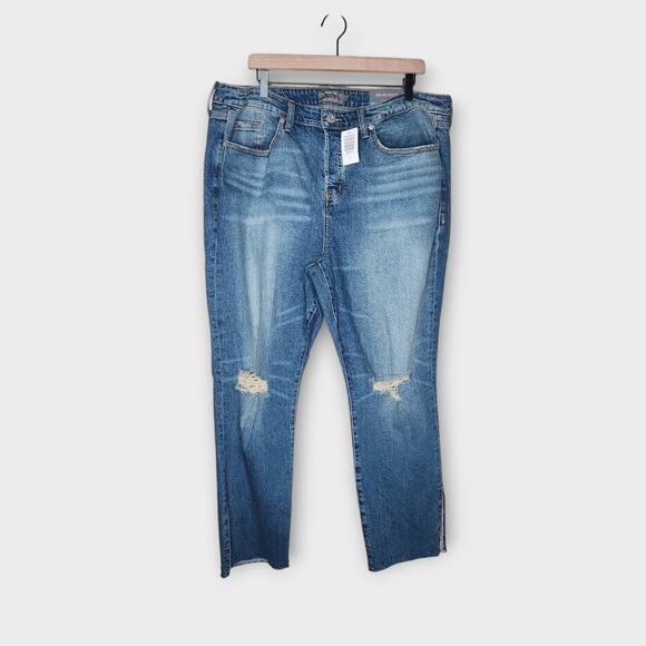 Torrid Womens High Rise Distressed Straight Leg Ankle Jeans 16R Blue Denim - Picture 1 of 6